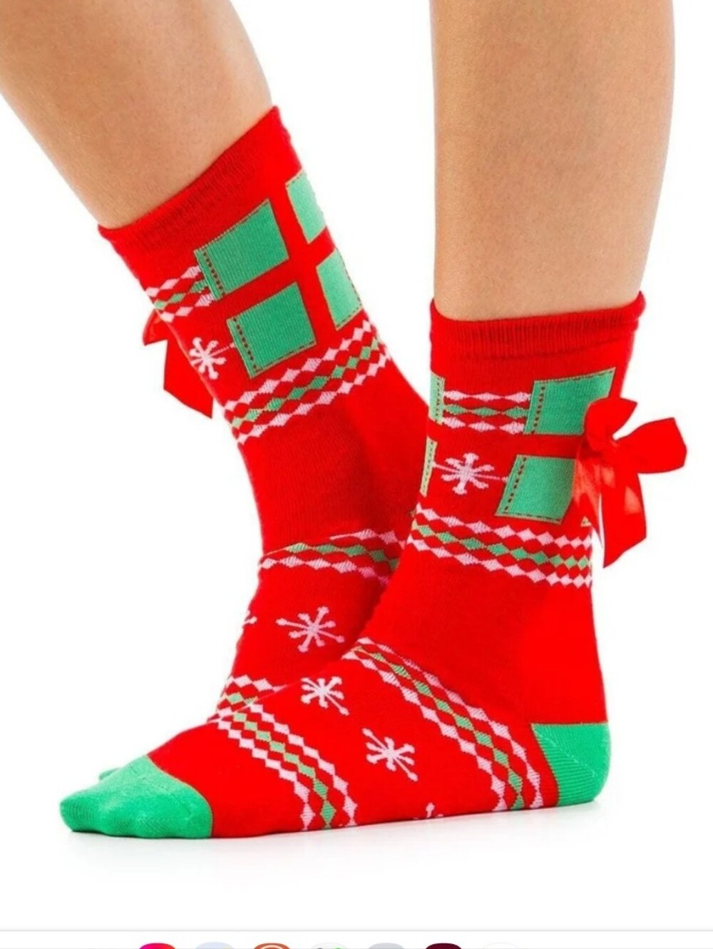 Tipsy Elves Women's Red Present Socks Sizes 6-11W